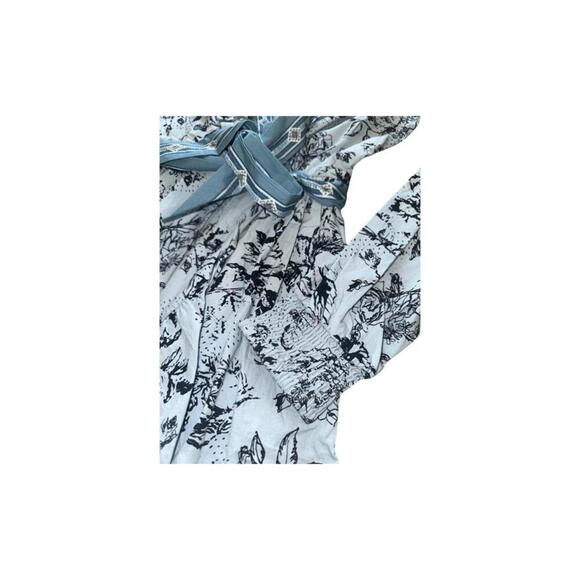 womens anthropologie blue pattern wrap long sleeve dress size XXS $170 - Picture 8 of 9